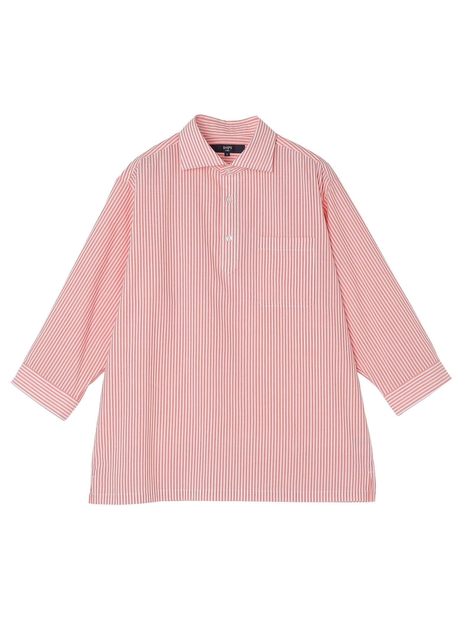 

Ships Colors Men s Machine Washable Seersucker Skipper Shirt, 3/4 Sleeve, Red, XL, 211370003