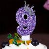 ’‘ Purple Crown Birthday Candles Number 0 1 2 3 4 5 6 7 8 9 Princess Cake Decoration Candles Anniversary Party Cake Topper