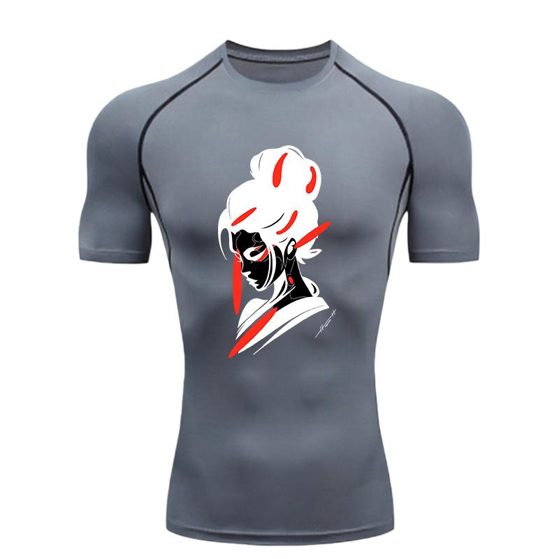Men's Sports T-shirt for Fitness Sports Training Compression Quick Dry Short Sleeve T-Shirt Men's MMA Uniform Athletic Tees