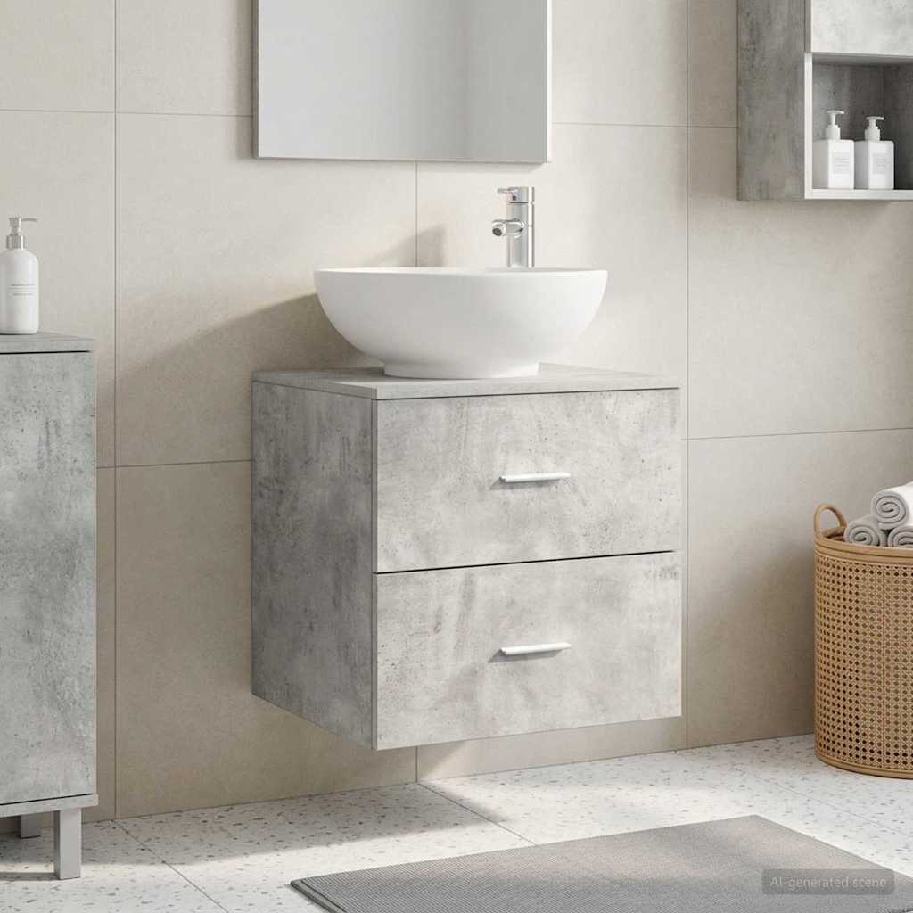 Wall Mounted Washbasin Cabinet Concrete Grey 49.5 x 44.5 x 66.5 cm