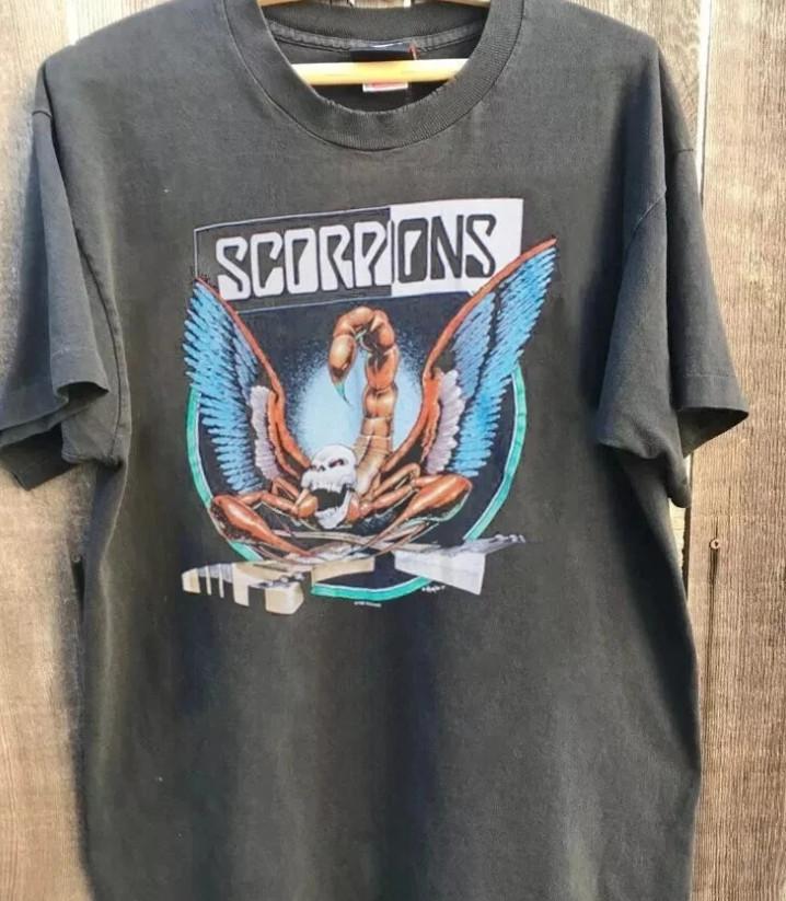 Scorpions Band Shirt Scorpions Retro Style Charcoal T-shirt Unisex S-5XL XL