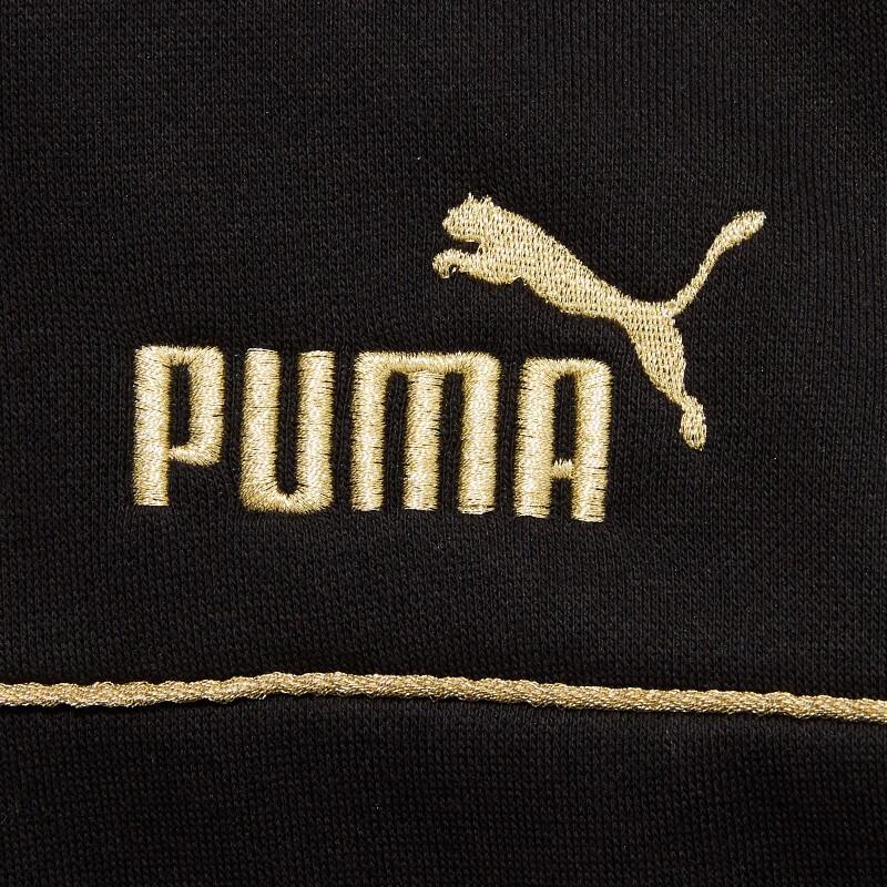 Puma Contrast Logo Print Fleece-Lined Hoodie Men Hoodie Black 680141-01