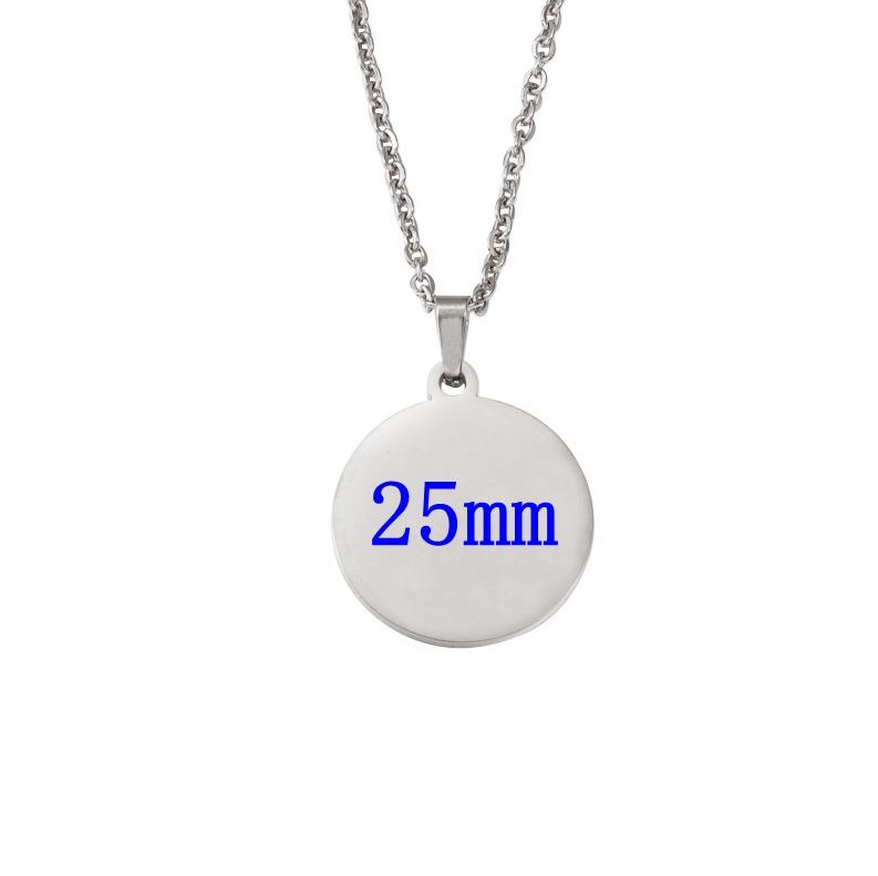 10pcs 45cm 50cm 60cm Simple 304 Stainless Steel Glossy Disc Necklace For Women Pendant Necklace