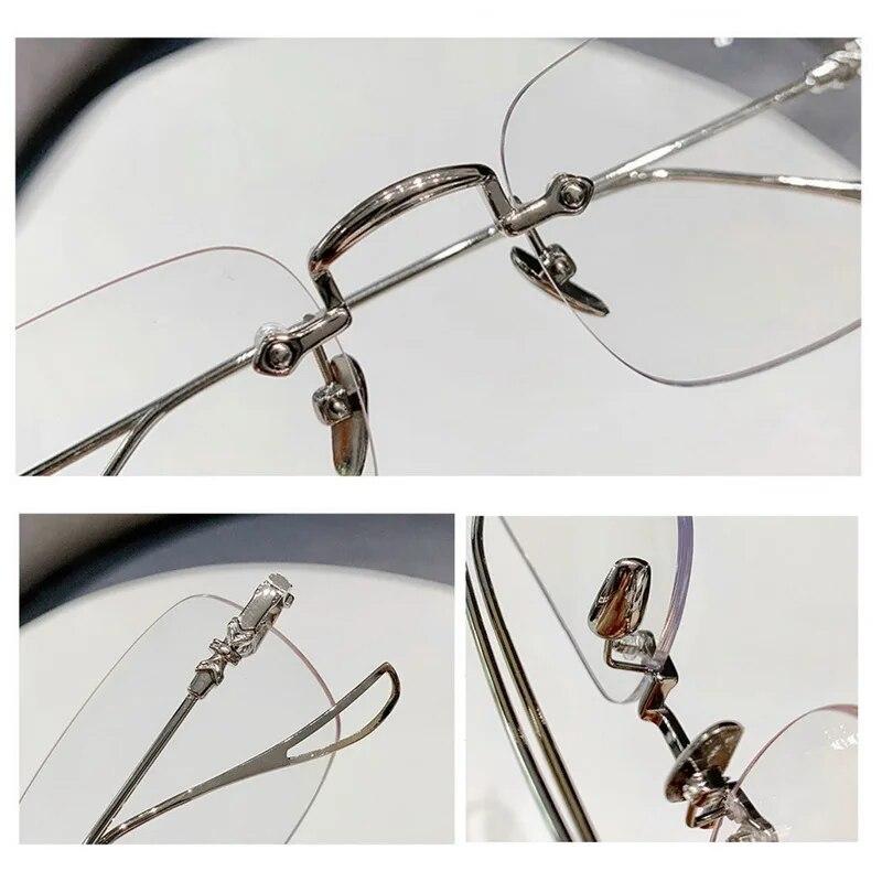 Korean Anti-Blue Light Glasses Unisex Ultralight Square Alloy Frame Eyeglasses Elegant Comfortable Glasses Eye Protection Women