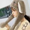 Rabbit Hat Ear Moving Jumping Hat Cute Bunny Plush Hat Cap for Women Girls Cosplay Christmas Party Holiday Hat Props