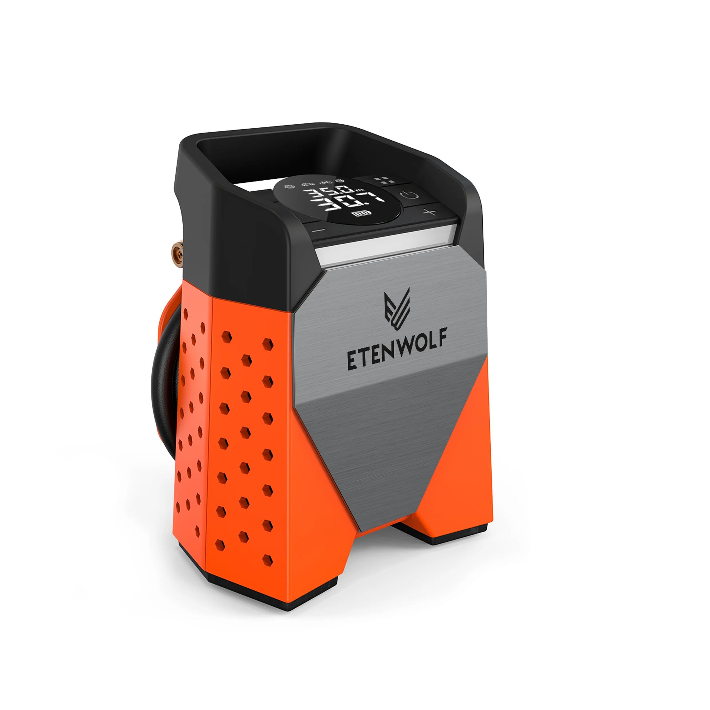 

Портативный воздушный компрессор 7800 мАч, сверхбыстрый насос для накачки шин для автомобилей, мотоциклов, велосипедов и пикапов, светодиодный свет, цифровой дисплей ярко-оранжевый