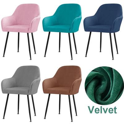 Housse de Fauteuil Pivotant en Velours Renard Argenté pour Chaises de Bureau ou de Salle à Manger