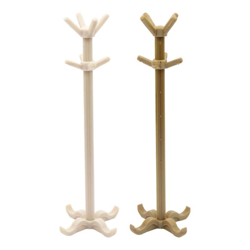 Doll House Furniture Coat Hanger Organizer Stand Plastic Clothes Rack For Realistic Miniature Scene Arrangement Supply