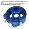 Blue Aluminum Universal Oil Filter Temperature Cooler Gauge Sandwich Plate Adapter