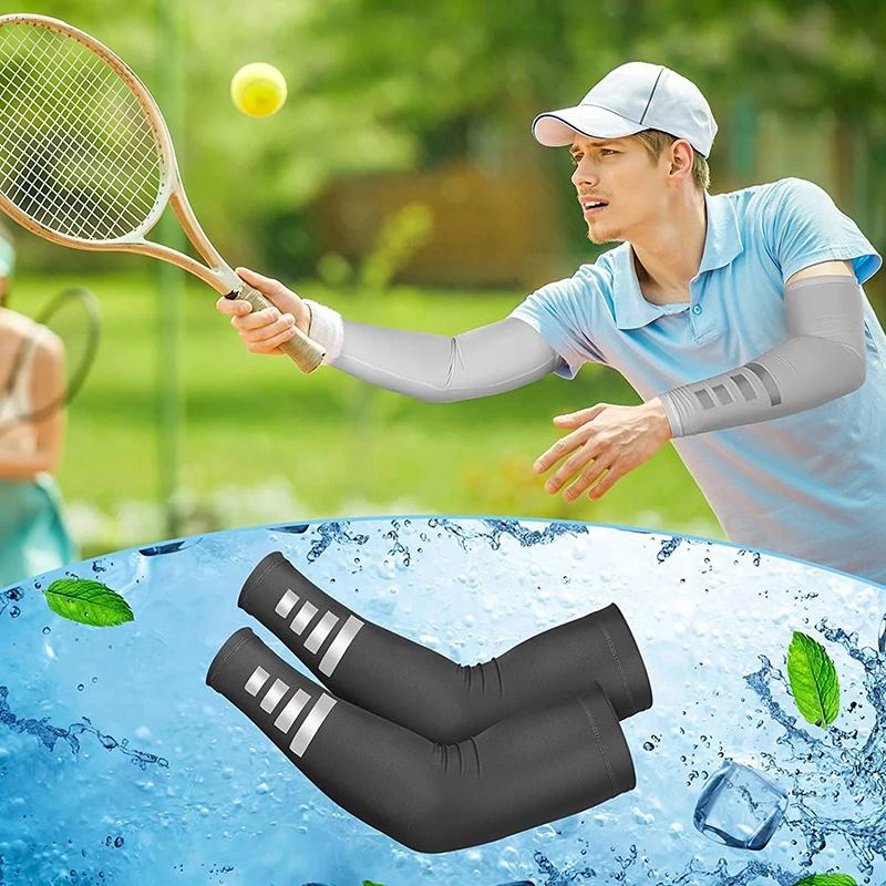 Reflective Night Riding Arm Sleeves, UV Sun Protection Arm Sleeves Cooling Arm Sleeves for Women Men Golf Outdoor Sports Ice Silk Sunscreen