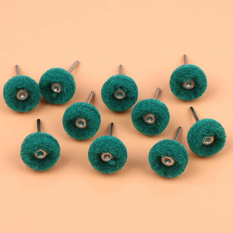 10Pcs Mini Drill Abrasive Brush Fiber Scouring Wheel Pad Cleaning Polishing Sanding Head Electric Grinder Brushes Rotary Tools