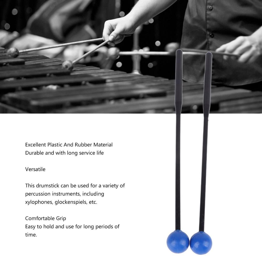 2PCS Plastic+Rubber Percussion Mallets Comfortable Grip Instrument Mallets For Percussion