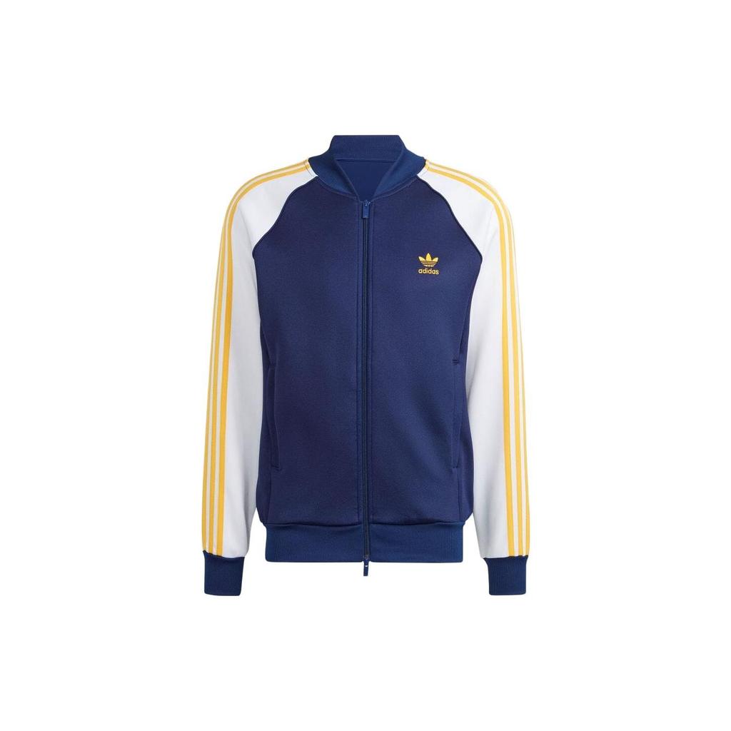 Adidas Originals Trefoil Three-Stripe Color Block Long Sleeve Jacket Men Jacket Navy IM4460
