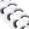 Fox Eye Lashes 3/5 Pairs Thick Winged Wispy 3D False Eyelashes Makeup Faux Fluffy Mink Lashes Fake Natural Eyelashes Extension