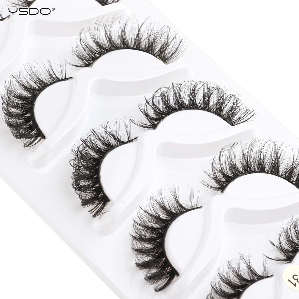 Fox Eye Lashes 3/5 Pairs Thick Winged Wispy 3D False Eyelashes Makeup Faux Fluffy Mink Lashes Fake Natural Eyelashes Extension