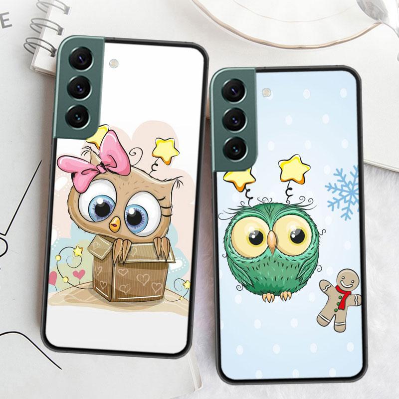 Baby Cute Owl Lover Cartoon Candy Winter Phone Case For Samsung Galaxy A12 A22 A32 A42 A52 A72 A54 A34 A24 A14 A73 A53 A33 A23 A