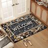 Modern Welcome Door Mat, Non-Slip and Wear-Resistant Kitchen Floor Mat, Indoor and Outdoor Entrance Carpet, Home Decor