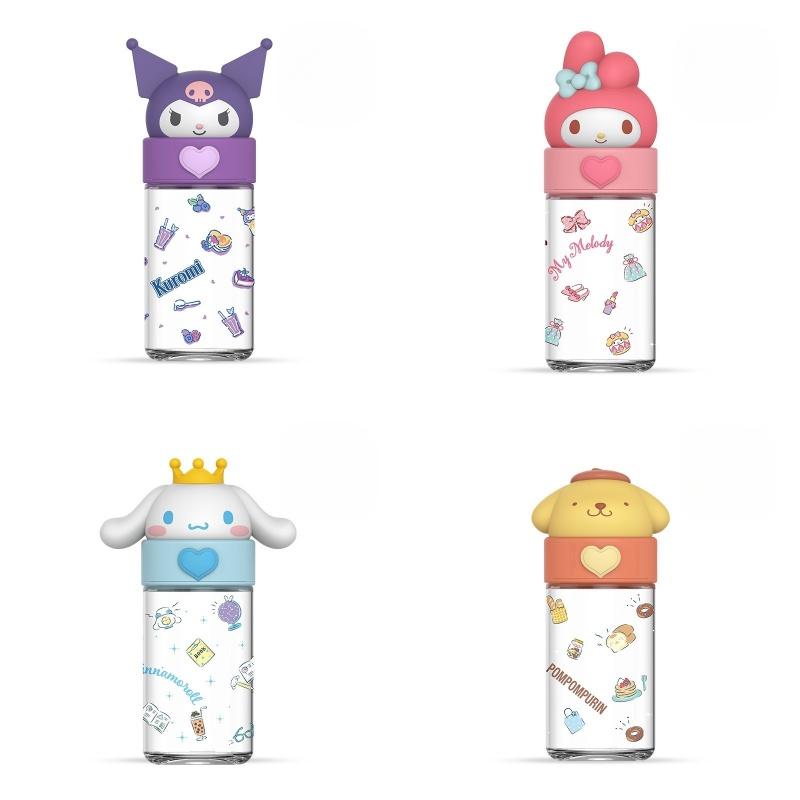 Cute Sanrio Kuromi Cinnamoroll Glass Water Bottle High Quality Cartoon Themed Cup