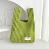 Knitted Wrist Bag Women Casual Shoulder Tote Bag Hollow Out Female Reusable Shopping Bags Girls Woven Small Handbag AVE