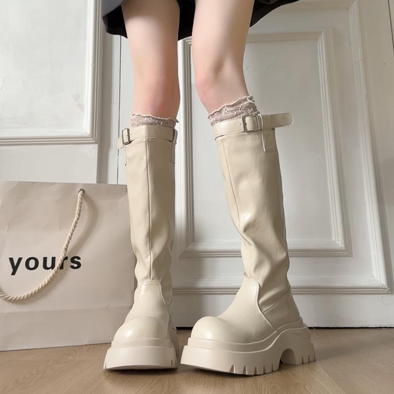 

Ботинки Maillard женские ботфорты на толстой подошве 2025 супер огонь новые популярные осенне-зимние тонкие ботфорты в рыцарском стиле 40