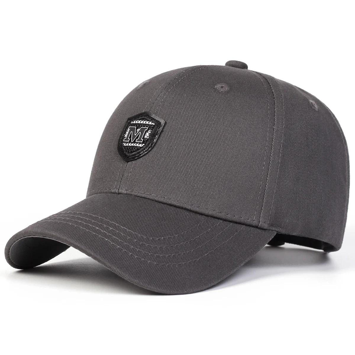 

Unisex M Letter Label Baseball Caps Spring Autumn Outdoor Sunscreen Hat Adjustable Casual Trucker Hats Sports Cap сірий