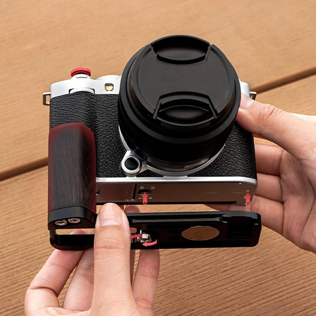 VBESTLIFE Hand L Shape Bracket Handle for XM5 with ARCA Quick Release Plate and Compartment Pad X-M5 Grip, Camera, Opening, Anti-Slip