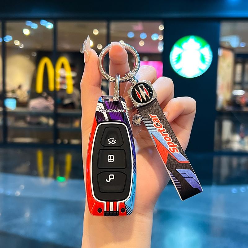 Styling Mouldings Metal Car Remote Key Case Cover Shell Fob for Ford Focus 3 4 ST Fiesta Fusion Kuga Ecosport Mondeo MK3 MK4 Pro