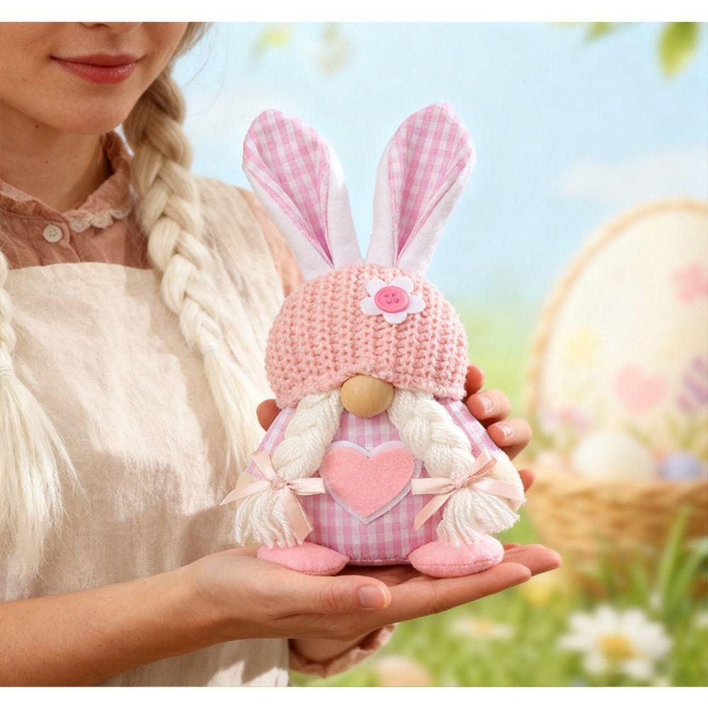Plush Material Easter Plush Rabbit Easter Decor Bunny Dwarf Ornament  Desktop Decor
