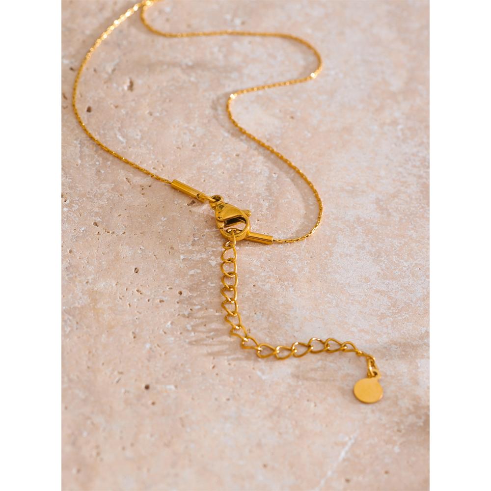 Yhpup Shell Heart Love Pendant Necklace for Women Stainless Steel Exquisite Fashion Korean Chic Collar Charm Jewelry