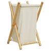 Panier à linge - vidaXL - Bambou - Blanc crème - Design contemporain - Pliable