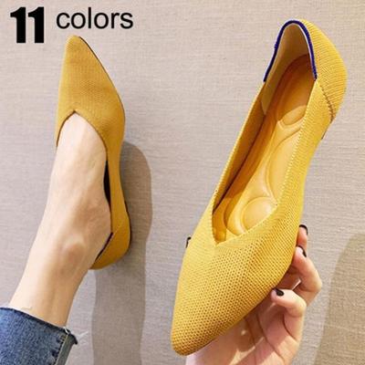 Women's Fashion Lady's Office Driving Shoes Casual Loafers Flats Pointed Toe Shoes Leopard Slip-On Shoes Flat Bottom Knitted Soft Bottom