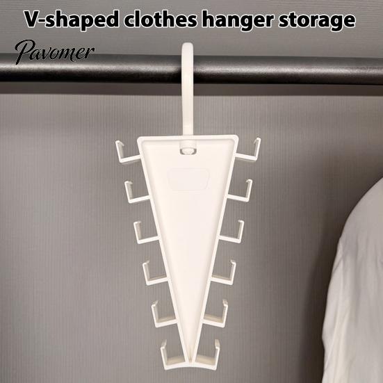 360 Degree Rotating Hook V Shaped Double-Sided Closet Organizer, Multi-Layer Vertical Hanger, with V-shaped Double-sided Hanger 12 Non-Slip