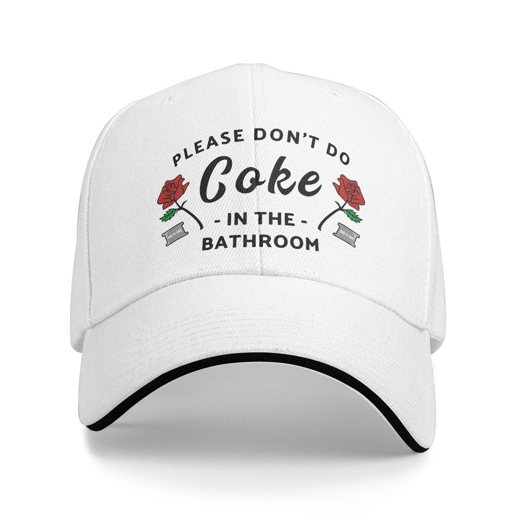 Custom Punk Please Dont Do Coke In The Bathroom Baseball Cap Adjustable Funny Ironic Quote Dad Hat Sun Protection Snapback Caps