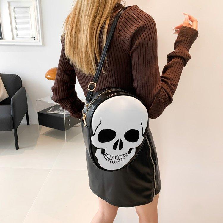 Fashion Casual Women's Shoulder Bag Skull Pattern Color Contrast Design Crossbody Bag For Halloween Festivals Party