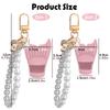 Creative Silicone Lip Balm Holder Pearl Necklace Portable Keychain Lip Gloss Cap Flexible Colorful Lipgloss Sleeve Gift
