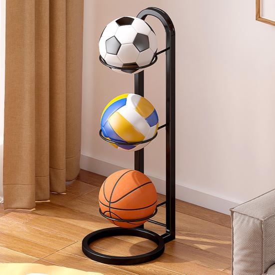 Basketballballoppbevaringsstativ Vertikalt ballstativ Balloppbevaringsholder Organisering Plassbesparende displaystativ for volleyball fotballfotball