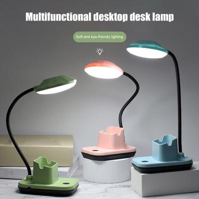 Table Lamp LED No Blue Light Flicker Free Flexible 360 Degree Adjustable Neck USB Charging Desk Light with Mobile Phone Holder