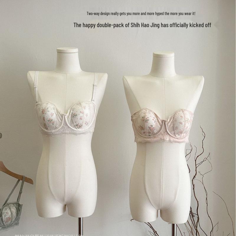 Französische Spitze Ultra-Dünner Trägerloser BH: Hasenohren-Cup, Anti-Hänge-Effekt, Sexy Bandeau-Dessous