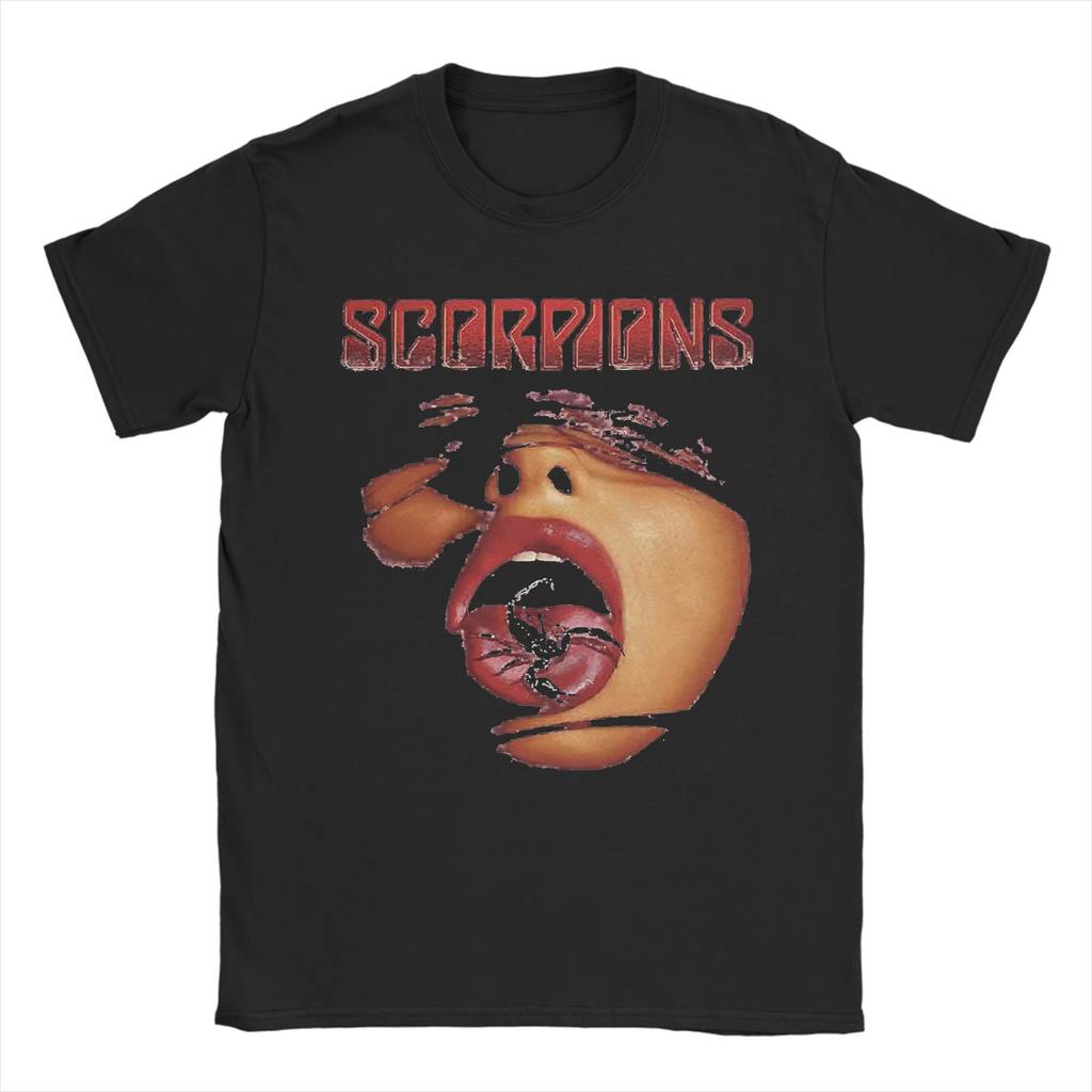First Sting Scorpions Rock Band T Shirts Men's Cotton Fun T-Shirt O Neck Tees Short Sleeve Clothes Graphic Printed