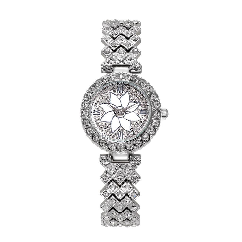 Women's Rhinestone Dial Quartz Watch & Starry Bracelet Gift Set: Simple & Stylish