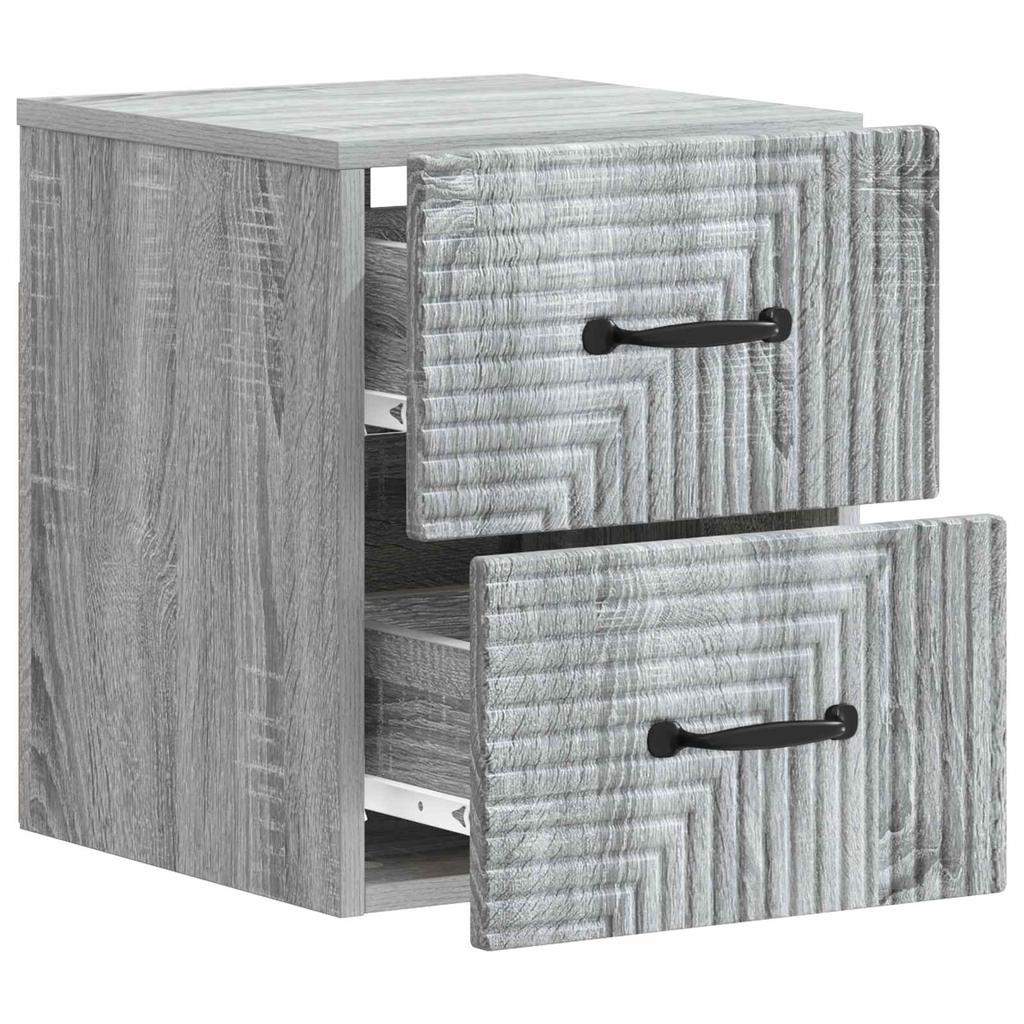 Wall Mounted Nightstand 2 pcs Grey Sonoma 34.5 x 33 x 40 cm