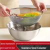 Stainless Steel Colander: Multi-Use Draining Basket for Vegetables, Rice, and Fruits