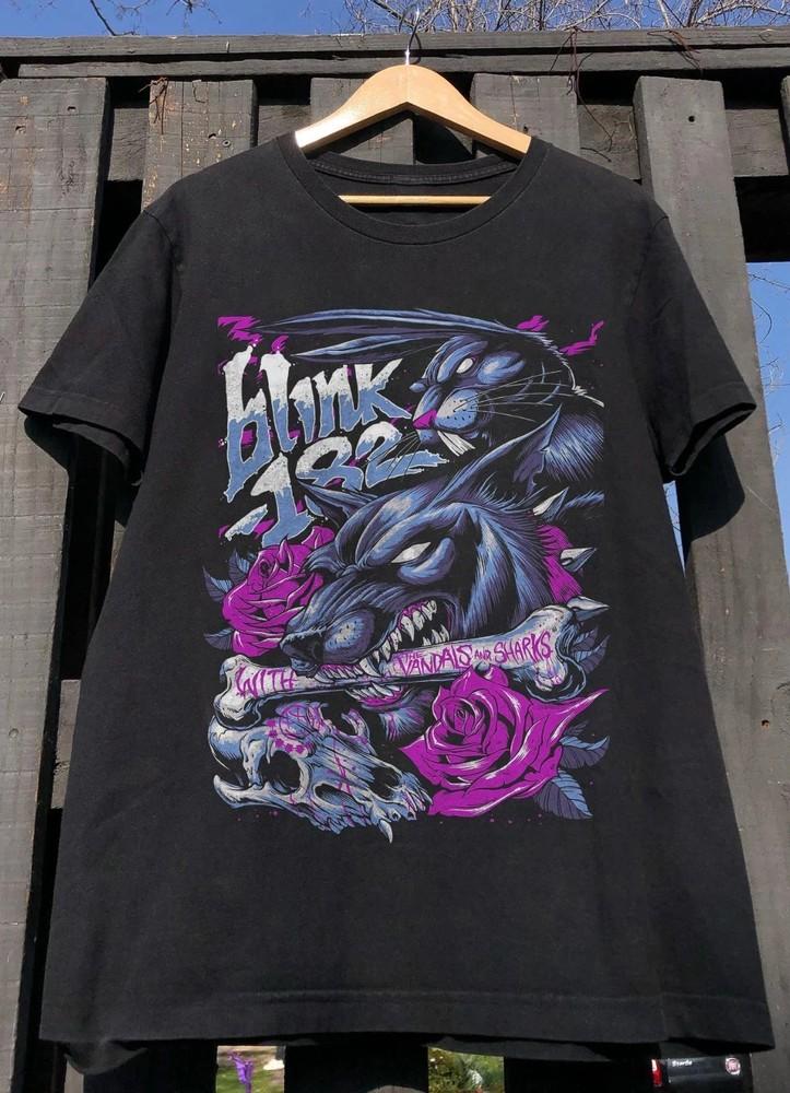 

Hot Blink 182 Concert T-shirt Unisex Black Cotton T-shirt Size S-5XL Unisex T-Shirt S