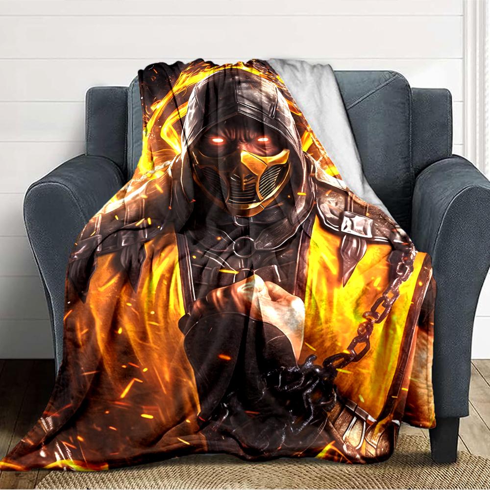 1pc Mortal Kombat4 Blanket, Gift, for Men and Women, Soft Blanket, Good for Sofa Bed Couch Travel, Lightweight Flannel Blanket
