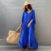 Solid Color Loose Rayon Beach Cover-up Robe - Swimsuit Sunscreen Shirt