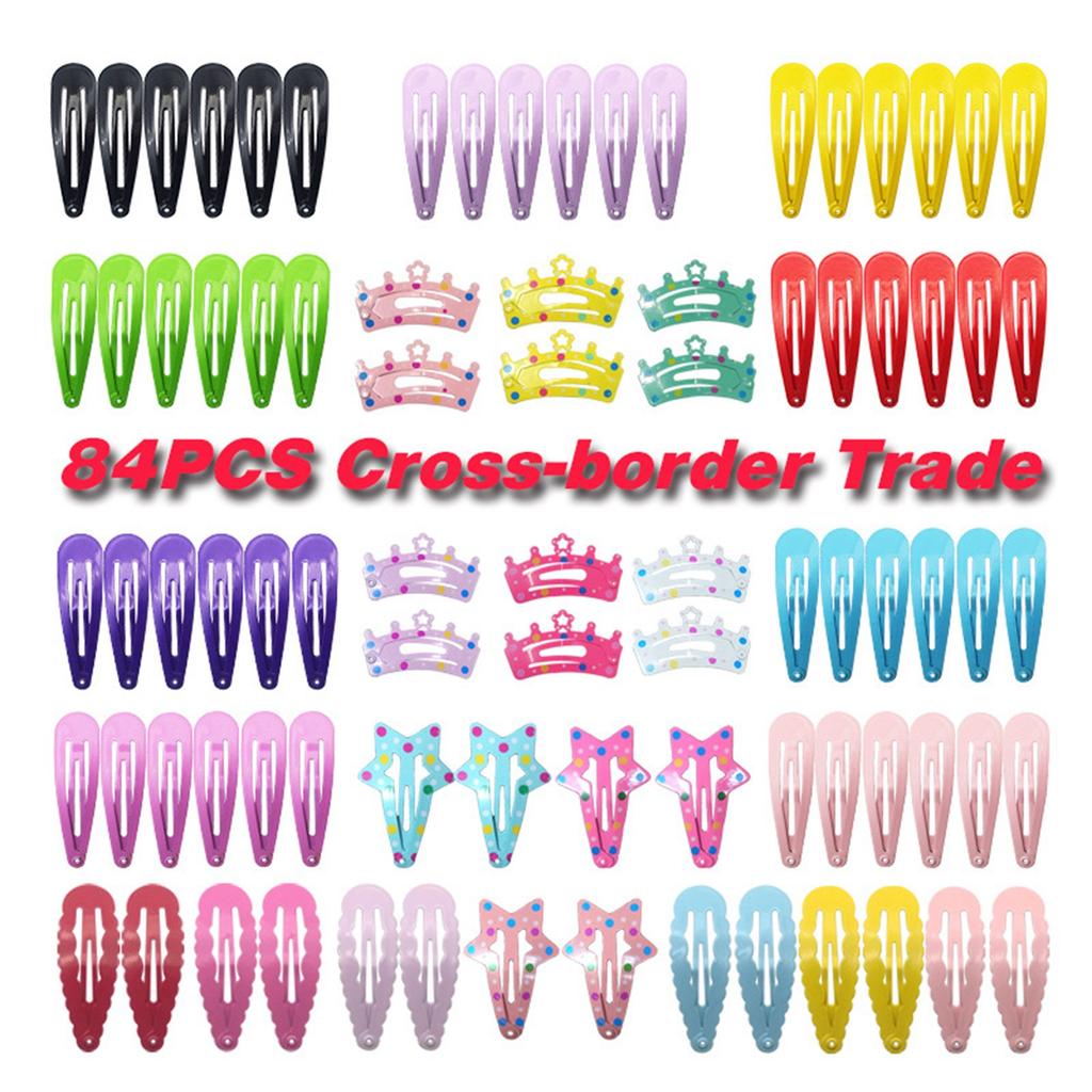 84PCS Girls Hair Snap Clips Set Decorative Assorted Pin Hair Barrettes For Baby Girls Kids