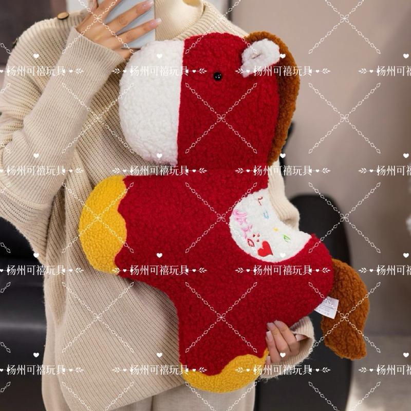 New horse mascot doll pony special-shaped throw pillow plush toy living room decoration ornament New Year's gift