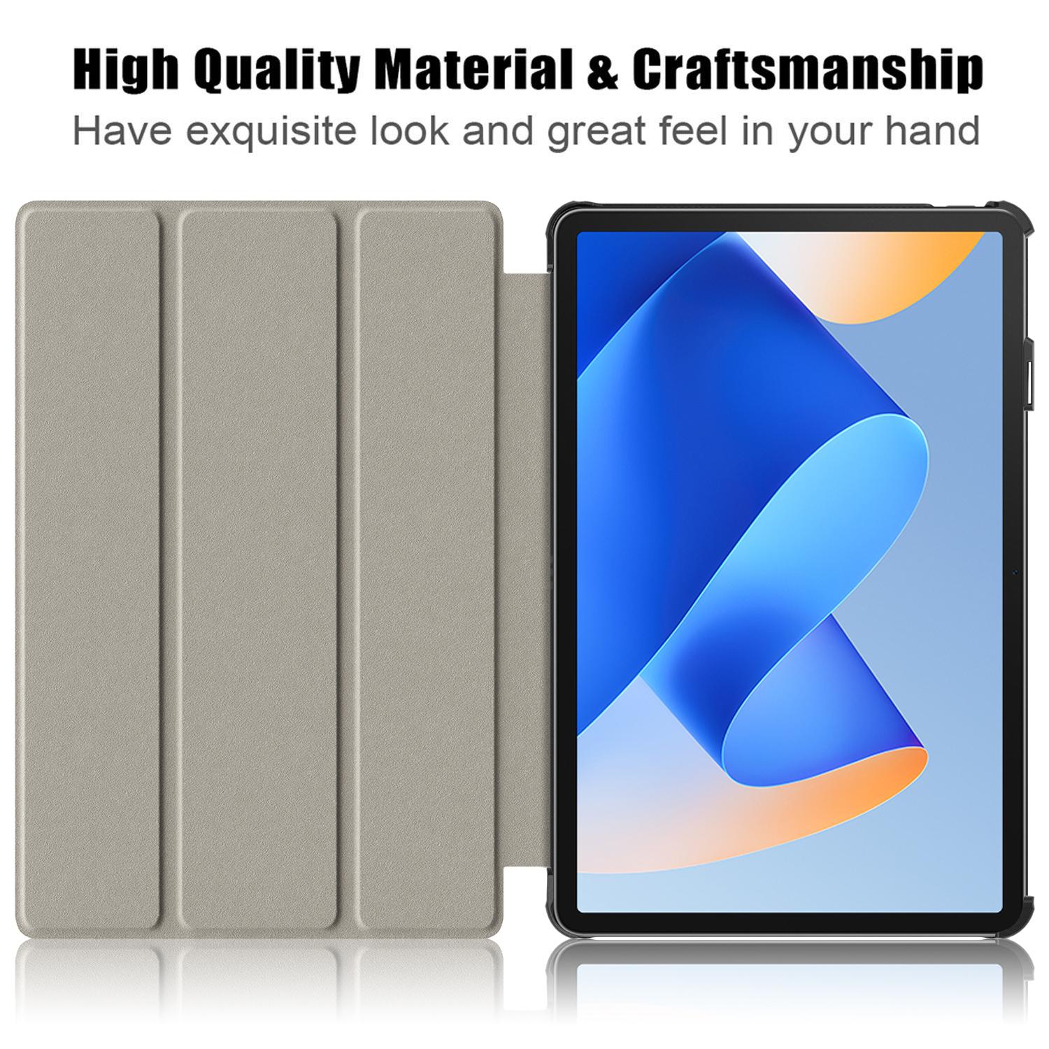 

For Huawei MatePad 11 (2023) Tri-fold Stand Tablet Case PU Leather Tablet Cover with Auto Wake/Sleep Black