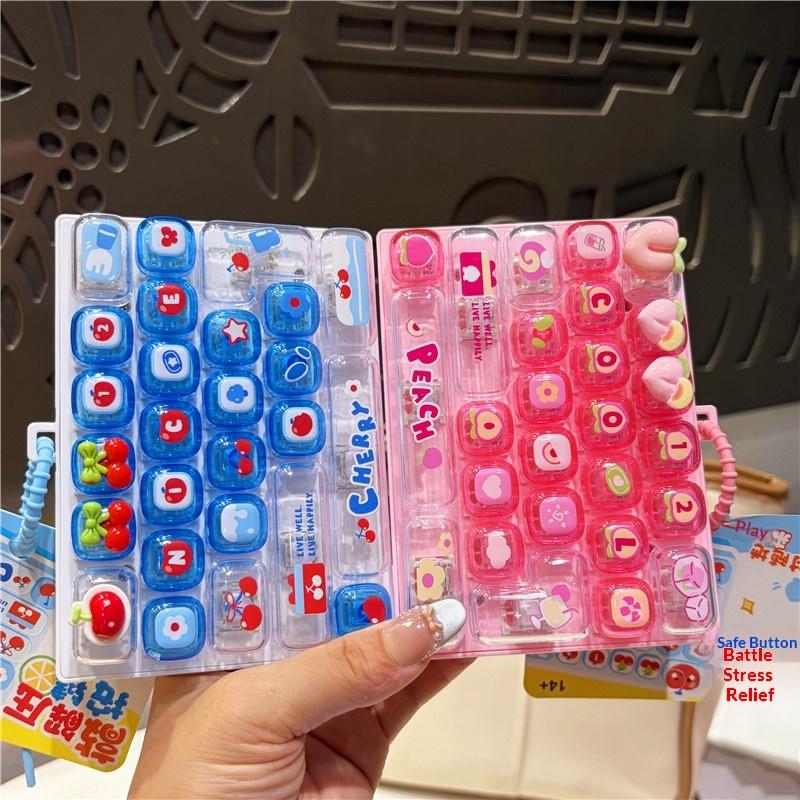 26 Key Cute Decompression Anti Anxiety Click Button Toy Portable Bag Hanging Pendant Keyboard Fidget Toy Small Gift Accessory