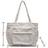 Corduroy Work Shoulder Bag Large Capacity Casual Tote Bag Handbags Solid Color with Multiple Pocket Crossbody Bag For Women